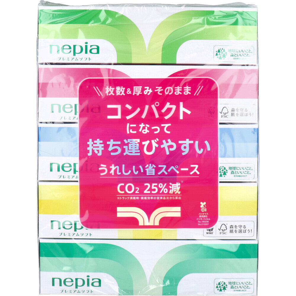 ネピア プレミアムソフト ティシュ 360枚(180組)×5個パック