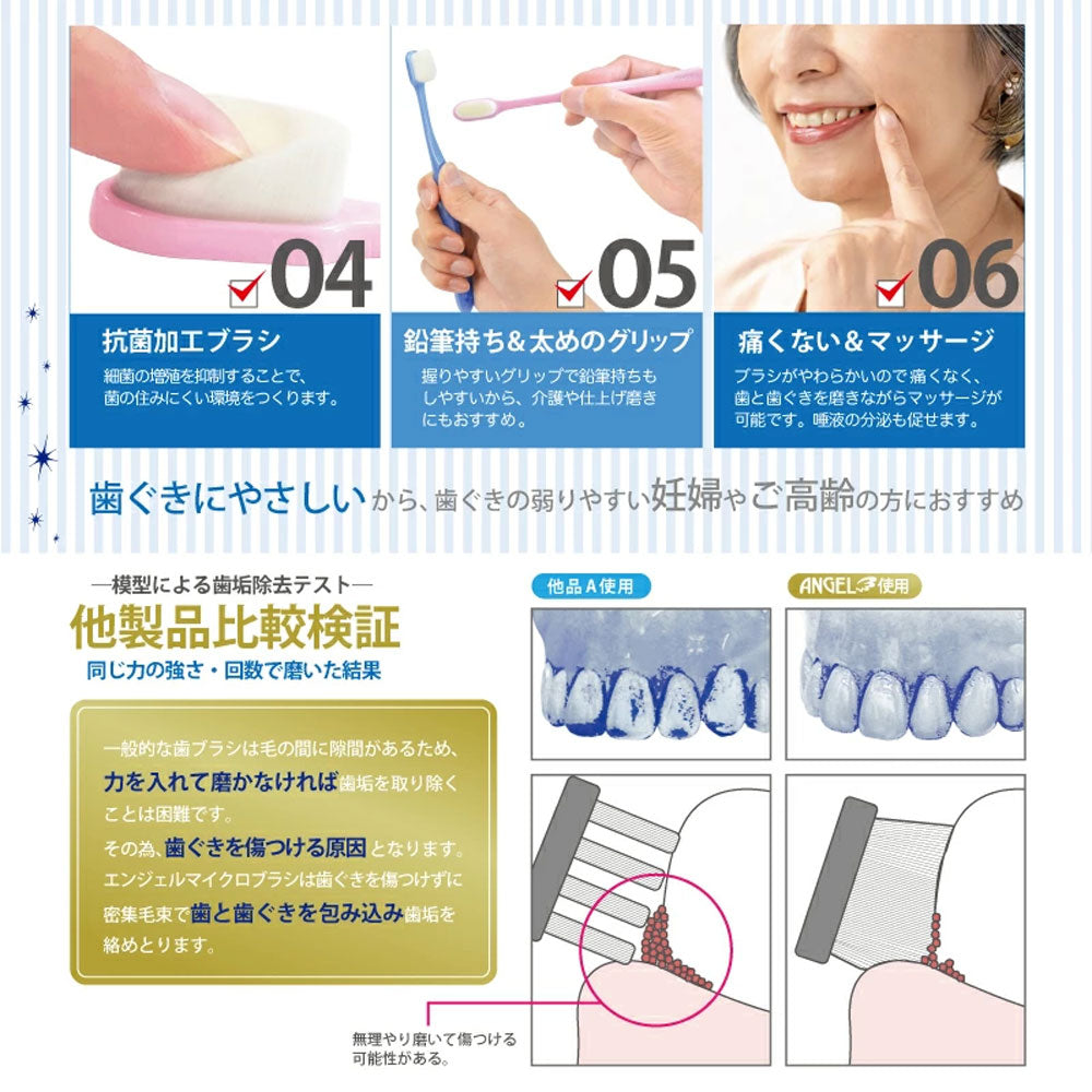 エンジェルマイクロブラシ コンパクトヘッド 超極細毛 ミルキーホワイト 超やわらかめ 1本入