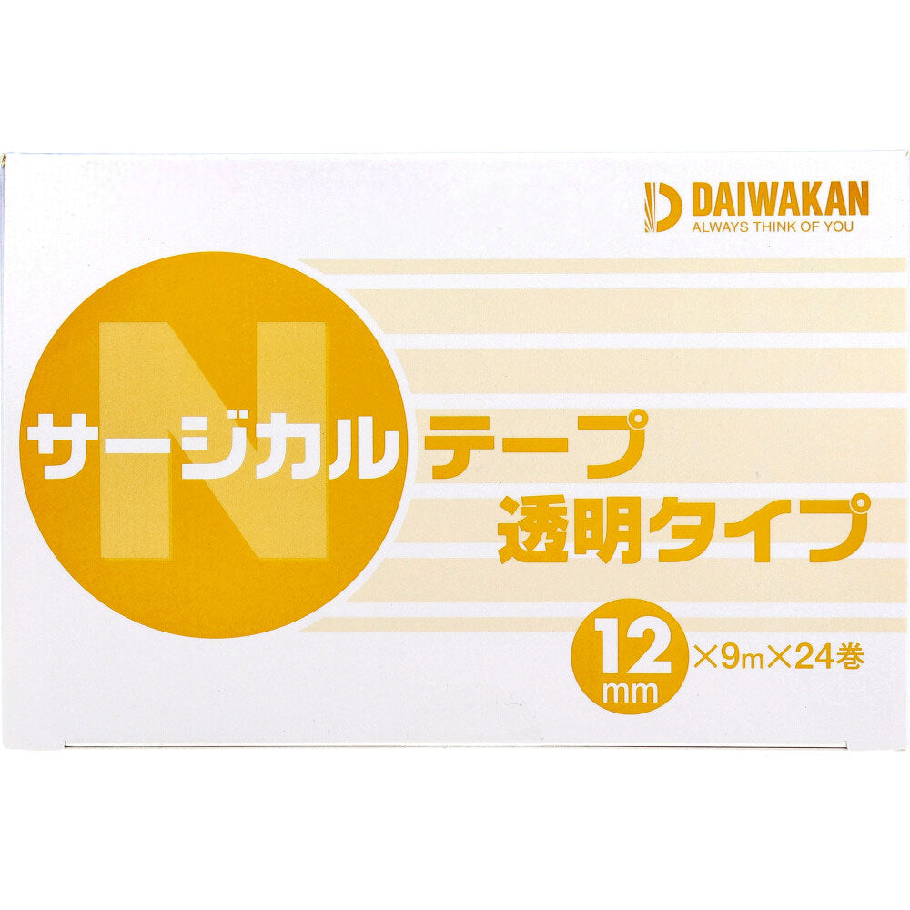 サージカルテープ 透明タイプ 12mm×9m×24巻入 × 20点