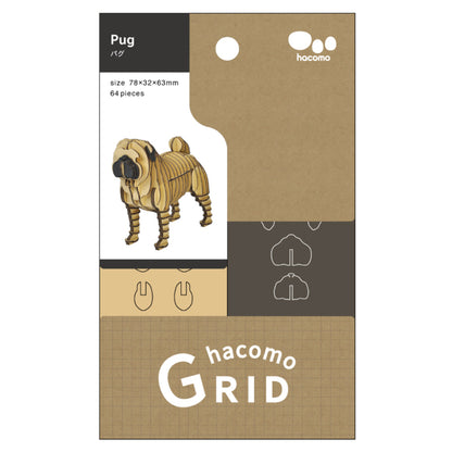 hacomo GRID パグ ダンボール工作キット