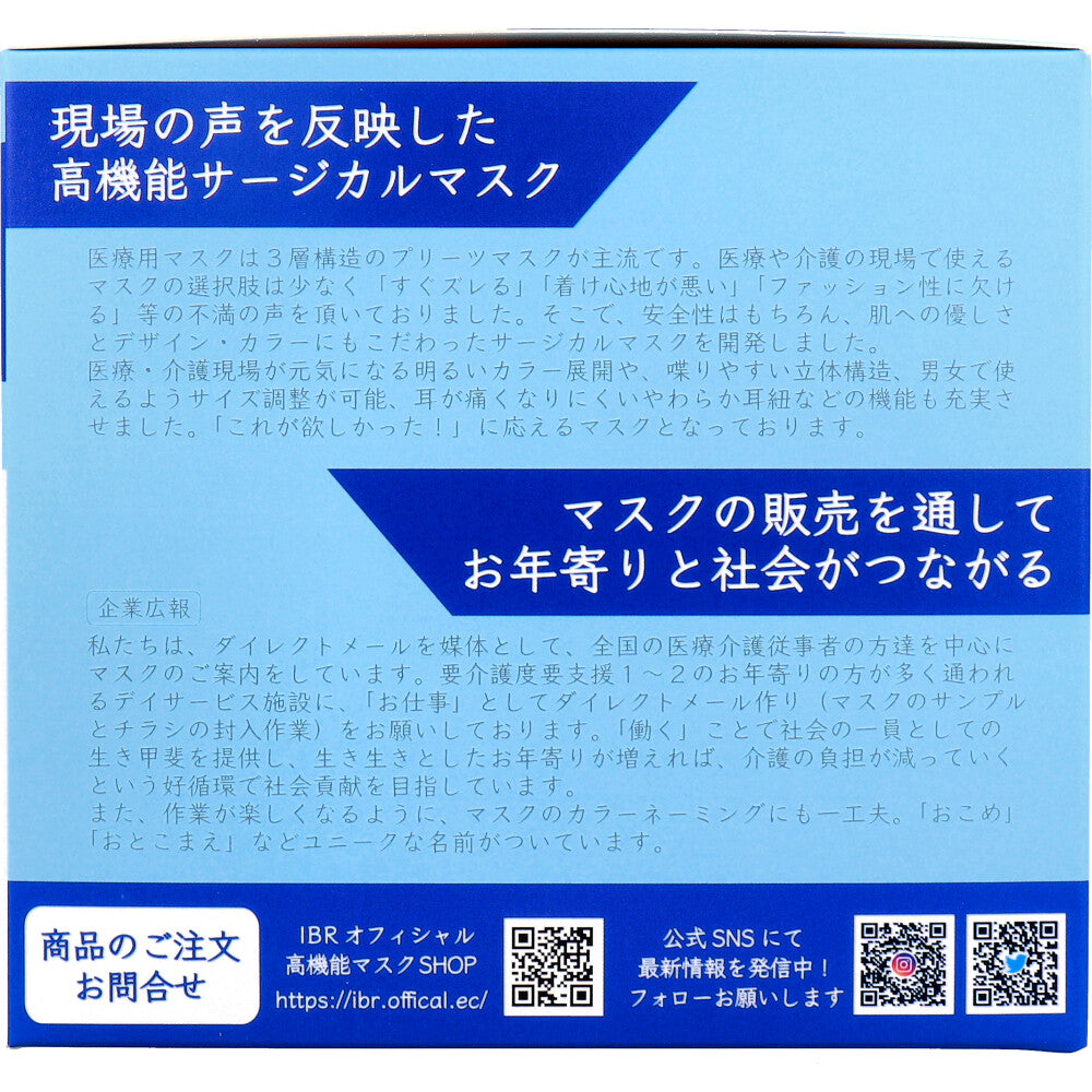  業務用 5層立体 SOUCORE MASK(ソウコレマスク) 医療用 おこめ ホワイト 個別包装 20枚入