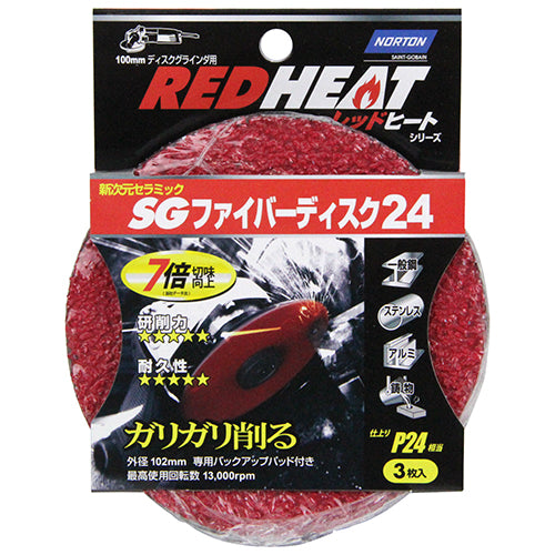 REDHEAT SGファイバーディスク ノートン ディスク用製品 ペーパー・スポンジサンダー P24X3マイ+BUP