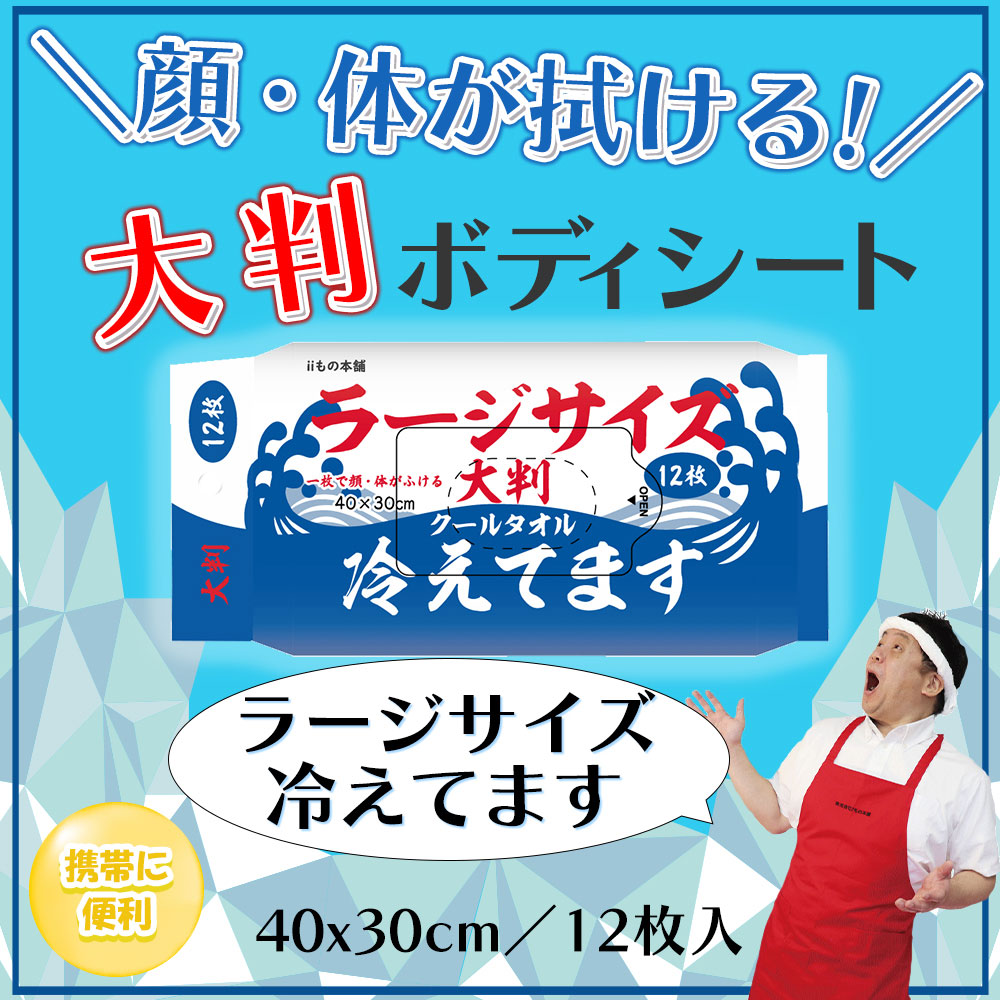 大判 クールタオル ラージサイズ冷えてます 40×30cm 12枚入