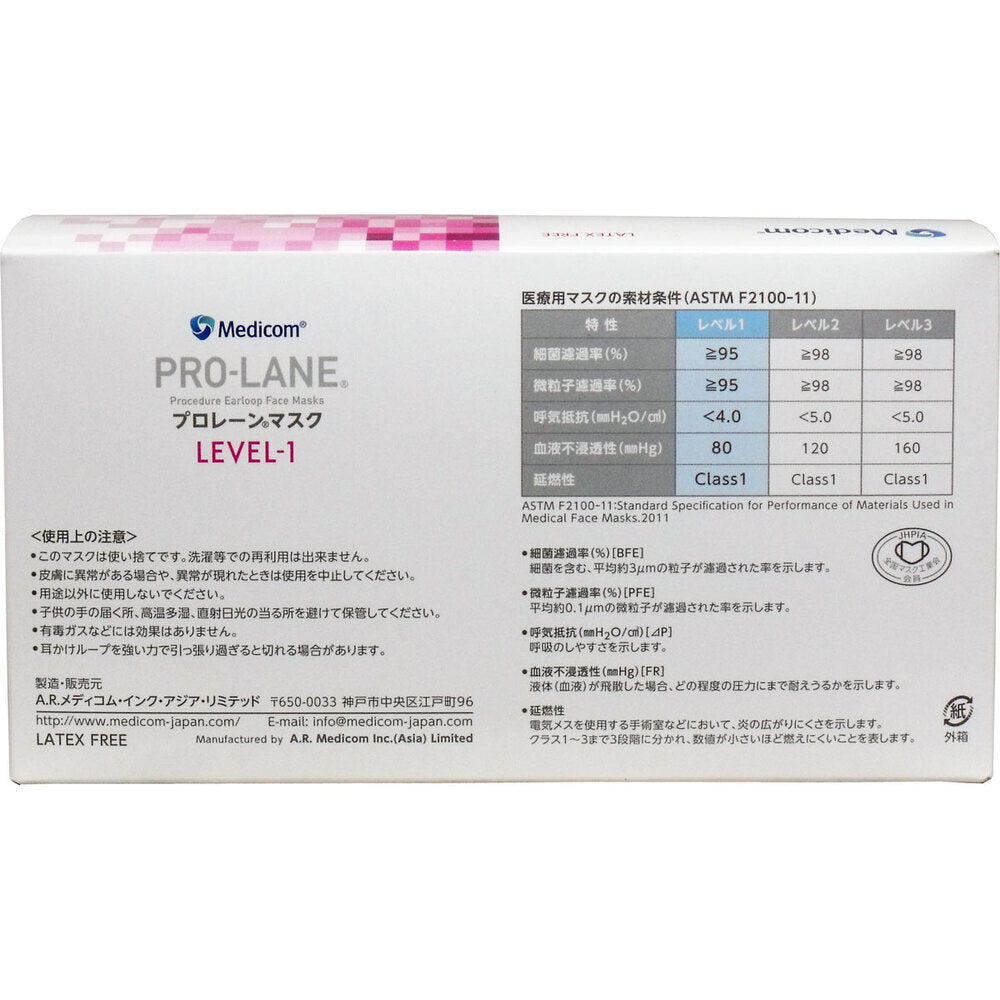 メディコム プロレーンマスク ピンク 50枚入