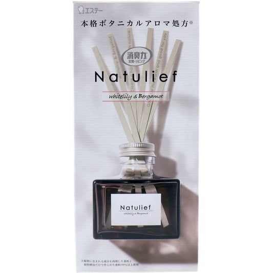 消臭力 Natulief 玄関・リビング用 リードディフューザー 本体 ホワイトリリー&ベルガモット 80mL