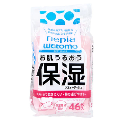 ネピア wetomo(ウエットモ) お肌うるおう 保湿ウエットティシュ 46枚入