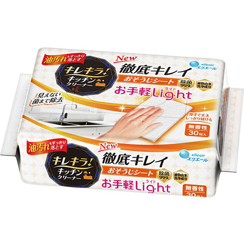 エリエール キレキラ!キッチンクリーナー 徹底キレイおそうじシート Light 無香性 30枚