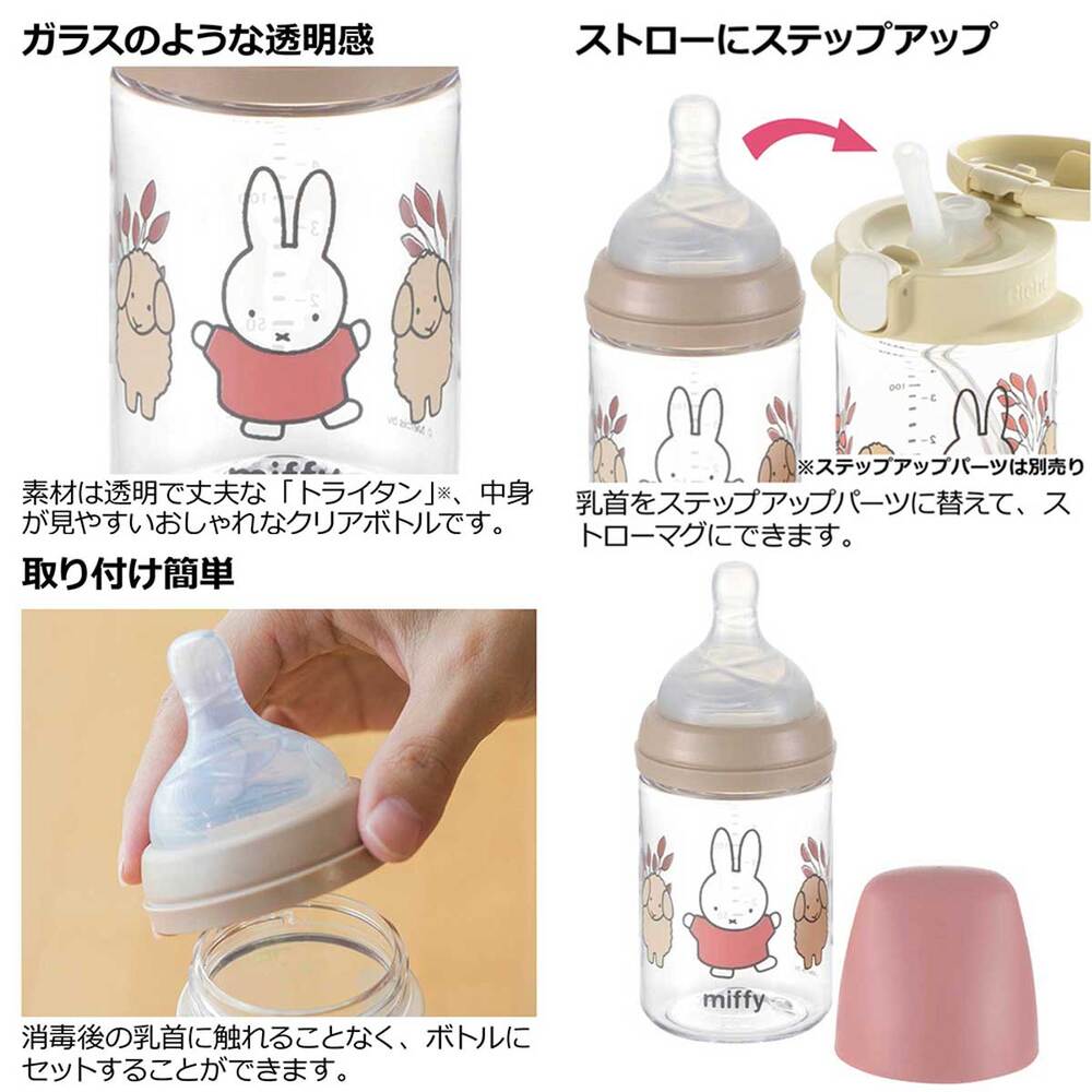 リッチェル ミッフィー おでかけミルクボトル プラスチック製ほ乳びん 0-3ヵ月頃