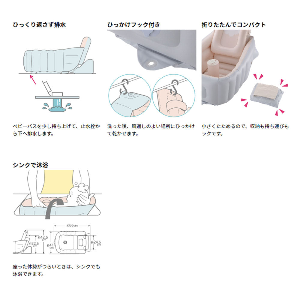 リッチェル ふかふかベビーバス ステップアップ