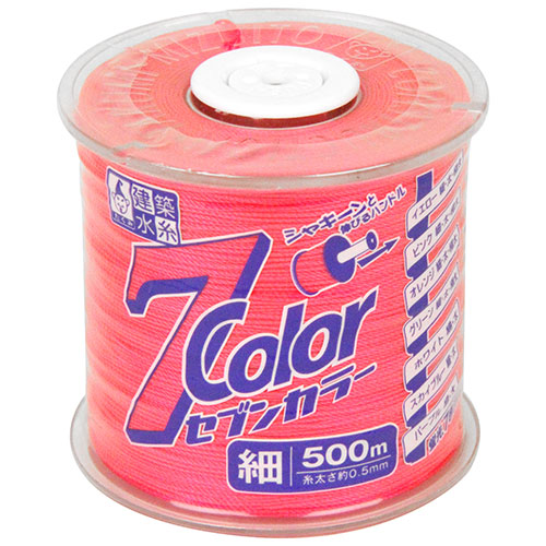セブンカラー ピンク細 たくみ 墨つけ・基準出し ナイロン水糸 4803 500M