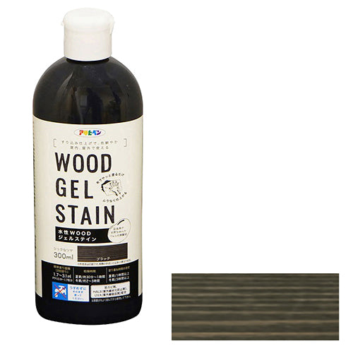 水性WOODジェルステイン アサヒペン 塗料 ニス・ホビー塗料 300ml ブラック