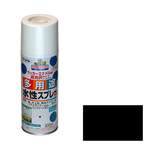 水性多用途スプレー アサヒペン 塗料 スプレー塗料 300ml クロ