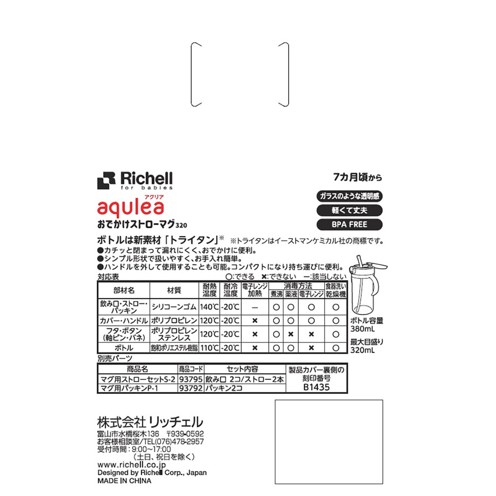 リッチェル アクリア おでかけストローマグR 320 ネイビーブルー