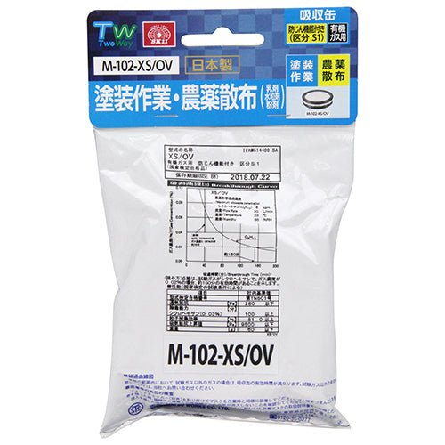 吸収缶有機ガス用フィルター付 SK11 保護具 防毒マスク M-102-XS/OV