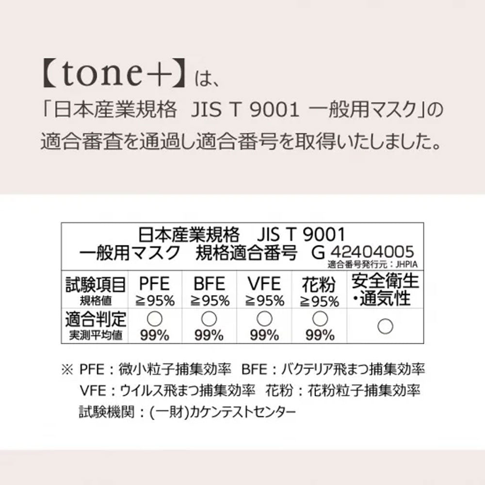 細見えマスク tone+(トーンプラス) ノーブルベージュ 7枚入