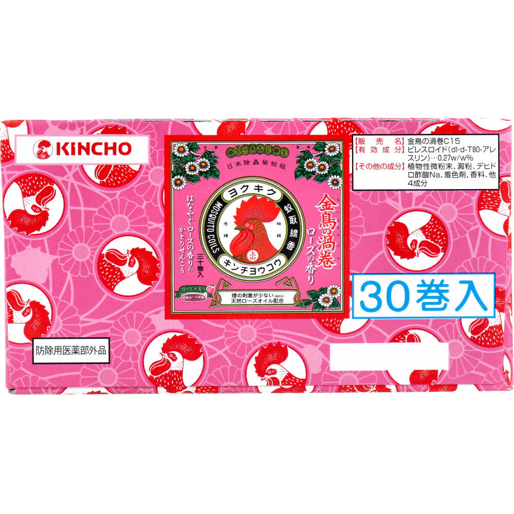 金鳥の渦巻 紙函 ローズの香り 30巻入 × 24点