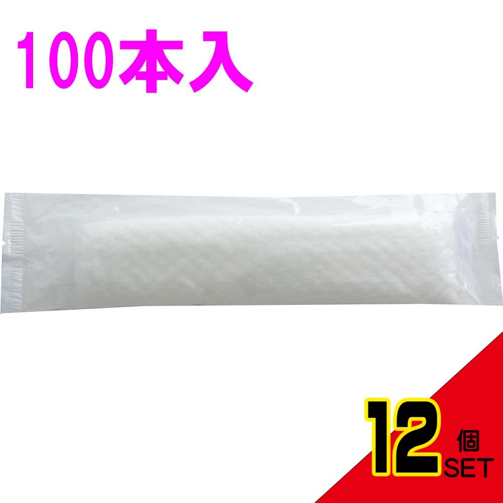 業務用 おしぼり 紙タイプ 丸 無地 100本入 × 12点