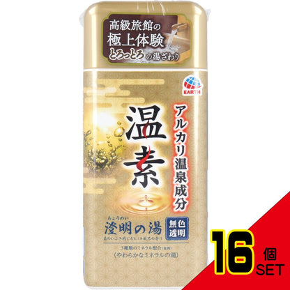 アルカリ温泉成分 温素 入浴剤 澄明の湯 森のいぶき感じるヒノキ風呂の香り 600g × 16点