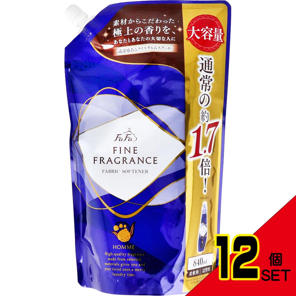 ファーファ ファインフレグランス オム クリスタルムスクの香り 柔軟剤 詰替用 840mL × 12点