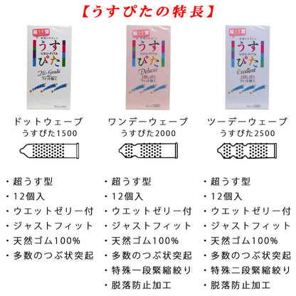 うすぴた 3種パック お得で楽しい3種パックコンドーム × 12点